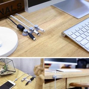 Cherry Wood Color Magnetic Cable Clips Multipurpose Desktop Cord Management DM - Afbeelding 1 van 12