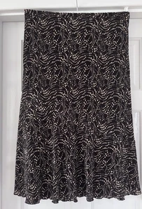 BNWT .. GERRY WEBER .. Black & Tan Crinkle Midi Skirt Sz Eur 42 UK 16 - Picture 1 of 6