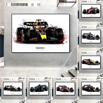 Póster en lienzo Formula Racing - Arte de pared de coche deportivo Verstappen 50x70 cm sin marco Foto 1 de 4