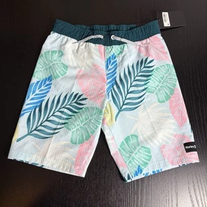 NWT HURLEY Boys Kids Size S/8-10 Board Shorts Swim Trunks Tropical Floral Print - Picture 1 of 7