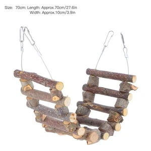 Wooden Pet Ladder Bendable Bridge Toy for Hamster Mouse Squirrel Parrot 70cm - Picture 1 of 12