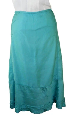 30S SILK HALF SLIP TEAL GREEN SNAP BACK BAY STATE PETTICOATS 1930S FASHIONS MED - Image 1 of 4