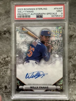 Willy Fanas 2023 Bowman Sterling #PA-WF Prospect Speckle Auto /99 PSA 9 - Image 1 of 2