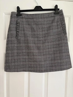 F&F Grey Checked Tweed-Style Skirt – Size 12 - Image 1 of 4