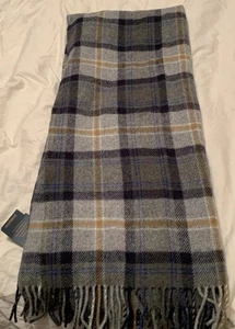 NWT Pendleton 100% Wool Navy Gray Plaid Throw Blanket  Read - Picture 1 of 10
