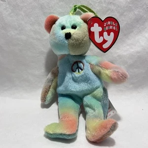 Ty Jingle Beanie PEACE the Bear Plush Ornament Ty Beanie Baby Stuffed Plush - Picture 1 of 4