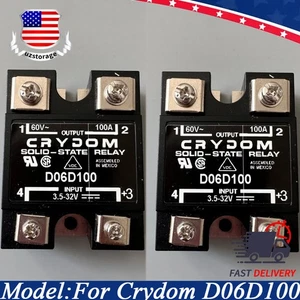 2 piezas Crydom D06D100 relé de estado sólido montaje en panel entrada 3,5-32 VDC salida 100 A 60 V - Imagen 1 de 4