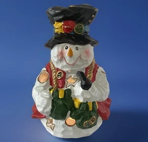 Portacandela portacandele vintage Natale Hallmark pupazzo di neve ceramica tea light 7" - Foto 1 di 11