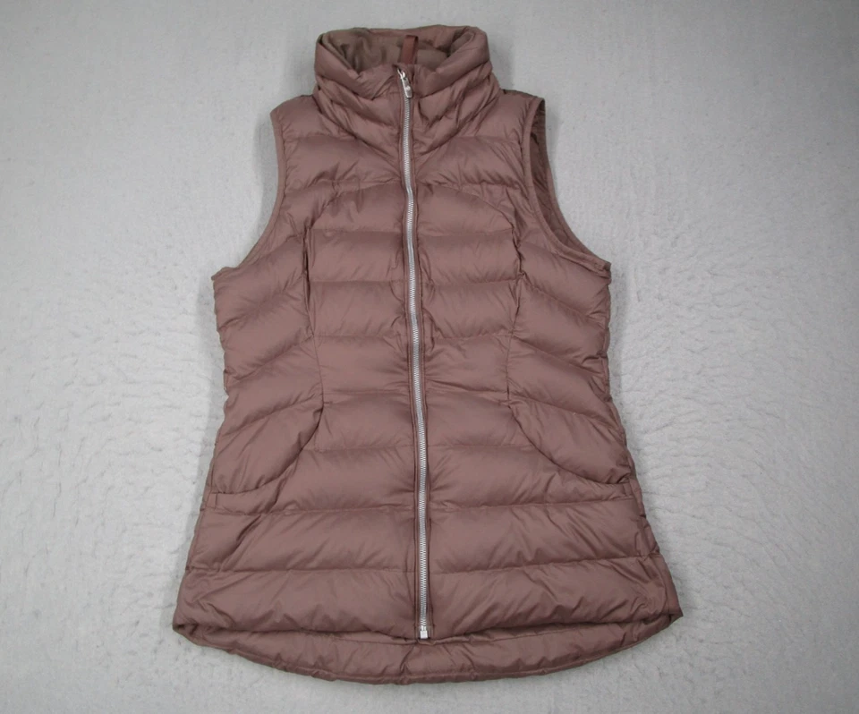 Chaleco Lululemon Mujer 6 Marrón Plumón Para It Cremallera Completa Trabajo Activo Viaje Sin Mangas Foto 1 de 4