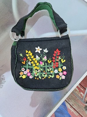 Vintage Handmade Unique Floral Design Bag - Image 1 of 4