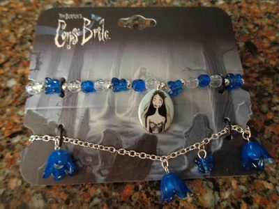 Juego de 2 brazaletes florales azules Corpse Bride Emily Best Friend nuevos con etiquetas Foto 1 de 4