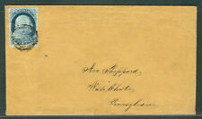 (1851) 1¢ blue (Scott #7) ied on cover to West Chester PA PF cert