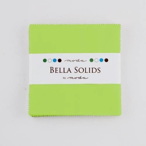 5" Charm Pack Squares Bella Solids Lime Quilter's Cotton Fabric Precuts M532.41 - Image 1 of 1