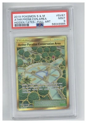 2019 Hidden Fates SV87 Full Art Aether Paradise Conservation Area PSA 9 - Image 1 of 2