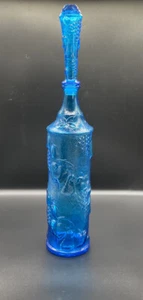Vintage Rossini Empoli Mod Blue Fruit Basket Decanter Genie Bottle - Picture 1 of 9