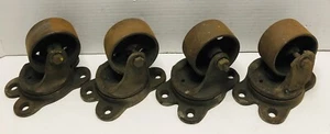 Antique Phoenix Caster Co. BOSS 390 Swivel Casters Set of 4 Patented 1897 - Picture 1 of 11