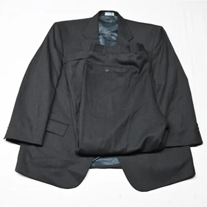 Geoffrey Beene 46S 42x29 Charcoal Gray Flannel 100% Wool Mens Jacket Pants Suit - Picture 1 of 12