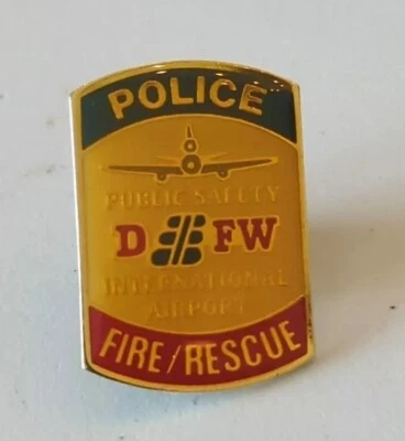 Dallas Ft Worth International Airport Police Fire Rescue Public Safety 1" Pin C1 - Image 1 of 2