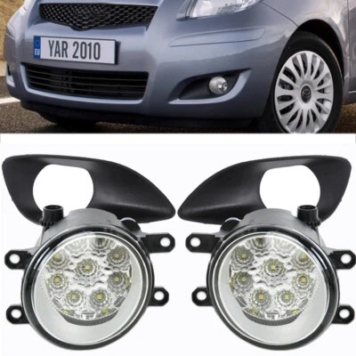 Комплект передних прозрачных светодиодных противотуманных фар крышка ободок для Toyota Yaris седан 4D 2007-2012 - Изображение 1 из 4