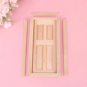 1/12 Dollhouse Miniature Wood External Door Unpainted Doll House DIY Access*UO - Picture 1 of 9