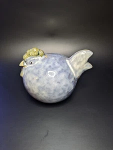 HAHN BLAU Kunstkeramik Skulptur handgefertigt KERAMIK GLASIERT - Bild 1 von 11