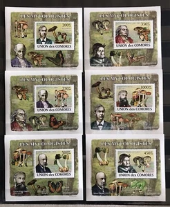 Comoros - Mushrooms / Fungi / Flora / Scientists - stamps - Timbres MNH** CB1 - Picture 1 of 1