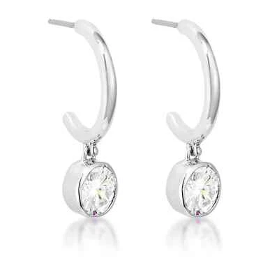 Pendientes colgantes chapados en rodio de 7 mm circonita Foto 1 de 3