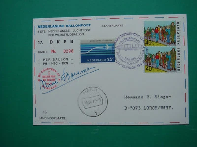 Ballonpost Niederlande 10.7.76 - Bild 1 von 2