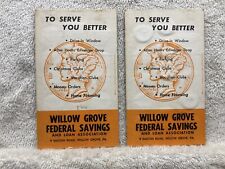 Dossiers de pièces d'épargne fédérales années 1950 Willow Grove PA années 1960 Willow Grove Federal Savings Bank V1