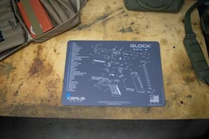 TECHNICAL DIAGRAM ILLUSTRATION ON PROMAT PISTOL CLEANING MAT FOR GLOCK GEN 3 - Picture 1 of 4