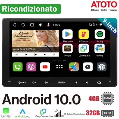 ATOTO S8MS 9" Android 4G Autoradio 2DIN Senza Fili Carplay&Wireless Android Auto - Immagine 1 di 4