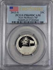 2013 S FORT MCHENRY NP QUARTER 25C PCGS PR69DCAM FIRST STRIKE FS PR  69 27353943 - Picture 1 of 2