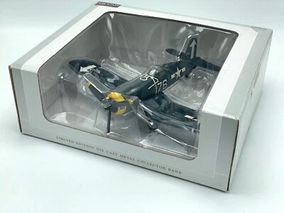 1/48 SpecCast Vought F4U-1 USMC Corsair Diecast Bank 47504 WWII USS Bunker Hill - Image 1 of 4