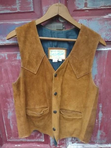 Leather Suede Vintage Western Vest Casa Mercado Fashion 36 - Picture 1 of 7