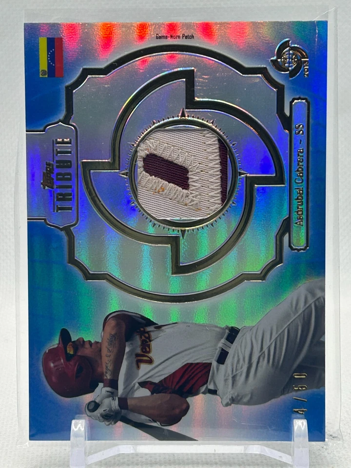 Parche Topps Tribute 2013 3 colores usado en juegos #WPP-AC azul/50 Foto 1 de 3