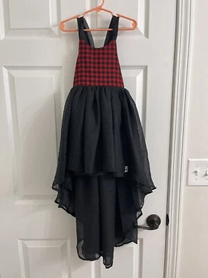 Mella 缝合女孩 5 码水牛格子雏菊风格连衣裙! 冬天,圣诞节! — 第 1/4 张图片