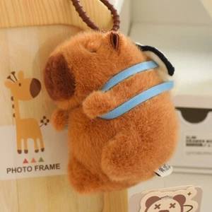 Cuddly Capybara Plush Keychains - Soft Stuffed Animals with Removable Backpacks - Picture 1 of 9
