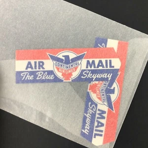 USA 1940 BLUE SKYWAY CONTINENTAL AIRLINES SCARCE AIRMAIL ETIQUETTE Vintage NOS  - Picture 1 of 3