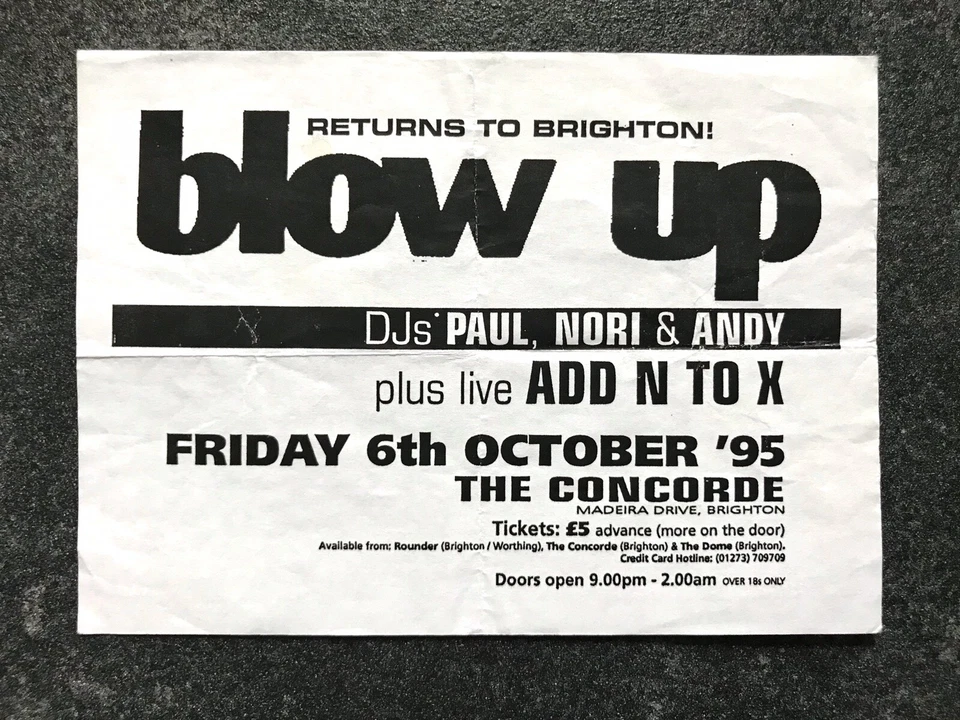 Original BLOW UP Brighton MOD NORTHERN SOUL 1995 Flyer 60’s BEAT PSYCHEDELIC - Image 1 of 1