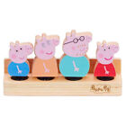 Figurines familiales en bois PeppaPig jouets avec support Peppa George momie et papa cochon