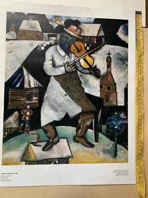 1913 Marc Chagall,de Violist,Geigenspieler,Stedelijk Museum SABAM Brüssel S.M.A - Bild 1 von 4