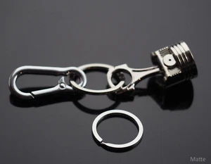 Piston Keychain Connecting Rod Car Engine 3D Keyring Key Chain - Carabiner Clip - Picture 1 of 13