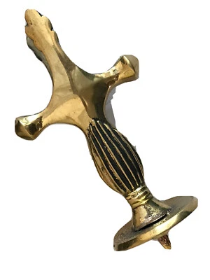 Rajput wedding sword Hilt Brass Metal Engraved Carvings Solid Brass metal - Image 1 of 4