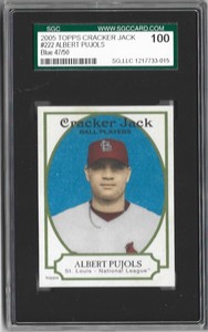 ALBERT PUJOLS SGC 100 10 2005 TOPPS CRACKER JACK MINI BLUE ALBERT PUJOLS # 47/50