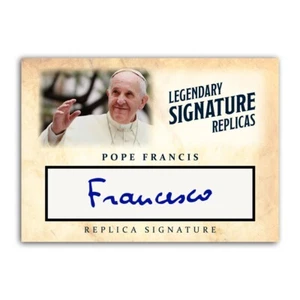 Tarjeta de firma bíblica cristiana católica autógrafa réplica del Papa Francisco ACEO - Imagen 1 de 4