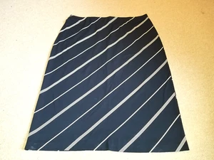Womens Skirt-J. JILL WEAREVER COLLECTION-navy/white striped knit pull on midi-XL - Picture 1 of 4