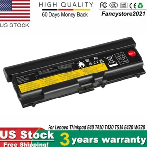 Battery For Lenovo ThinkPad T410 T420 T510 T520 SL410 SL510 E420 E425 E520 9CELL - Picture 1 of 14