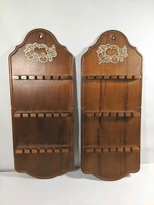 Spoon Display Racks Handcrafted  For Collectible Souvenir Spoons 1970s 2 Pc - Picture 1 of 9