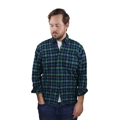 Vtg Pendleton Wool Lamont Board Shirt Mens Small Blue Green Shrunk Scraps Fabric - Image 1 of 4