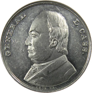 Sin fecha (aprox. 1860) Lewis Cass Campaign Medal Restrike - Imagen 1 de 4